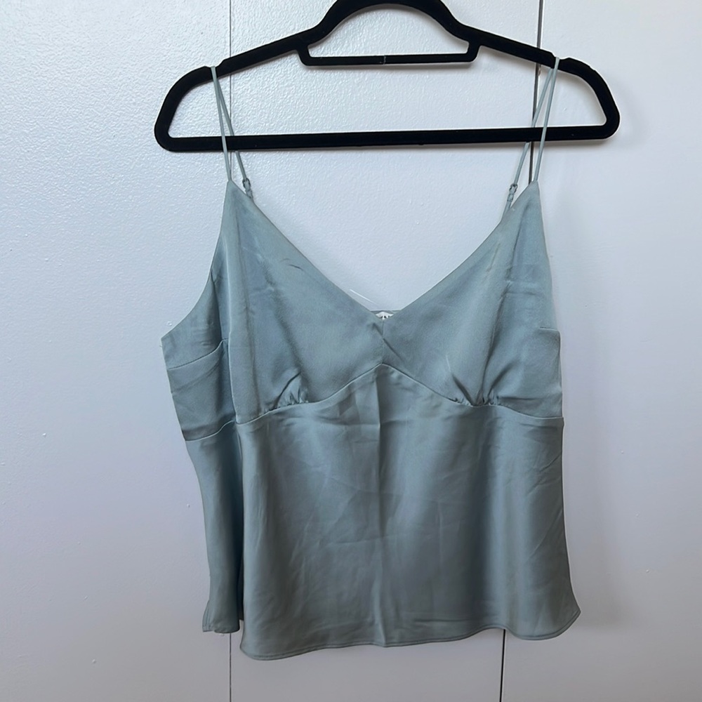 Abercrombie Blue v neck silk top